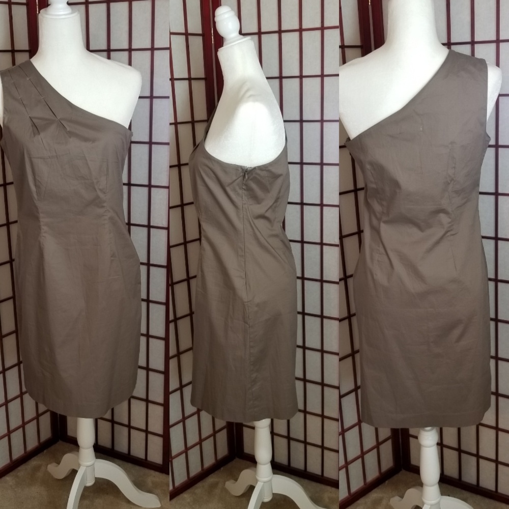 Gap one arm side zipper knee length green khaki dress - Picture 1 of 7